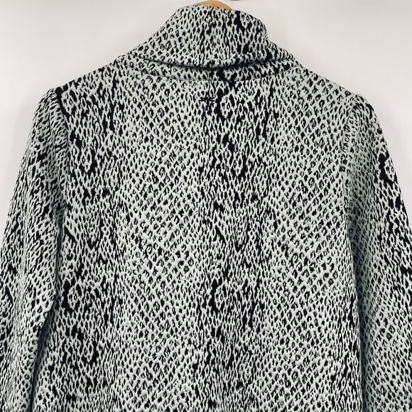 Tyler Boe Kim Mini Dress Cowl Neck Knit Snake Python Pattern Mint Green Black S - Picture 5 of 8
